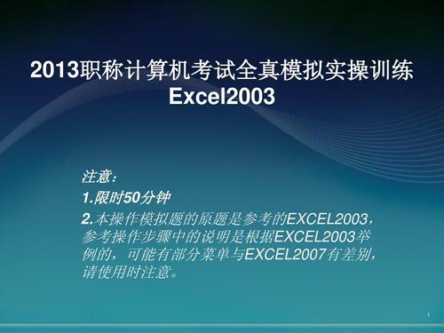 2013年职称计算机_专业技术人员计算机应用能力考试excel2003模块